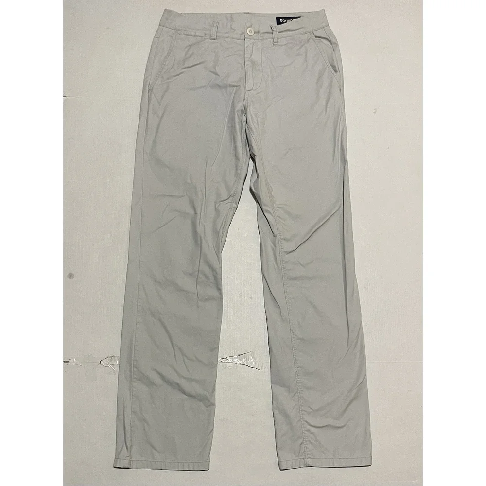 Bonobos Pants Mens 30 X 31.5 Beige Chino Flat Front Straight Golf Casual Outdoor